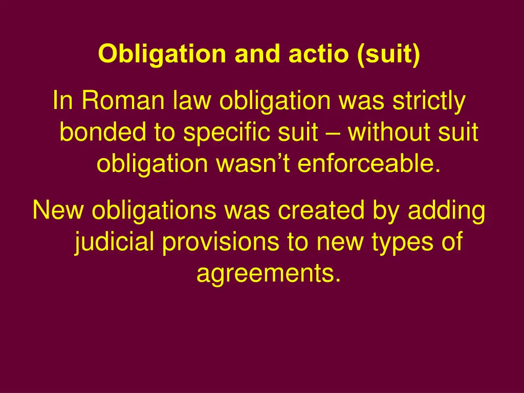 obligation and actio suit