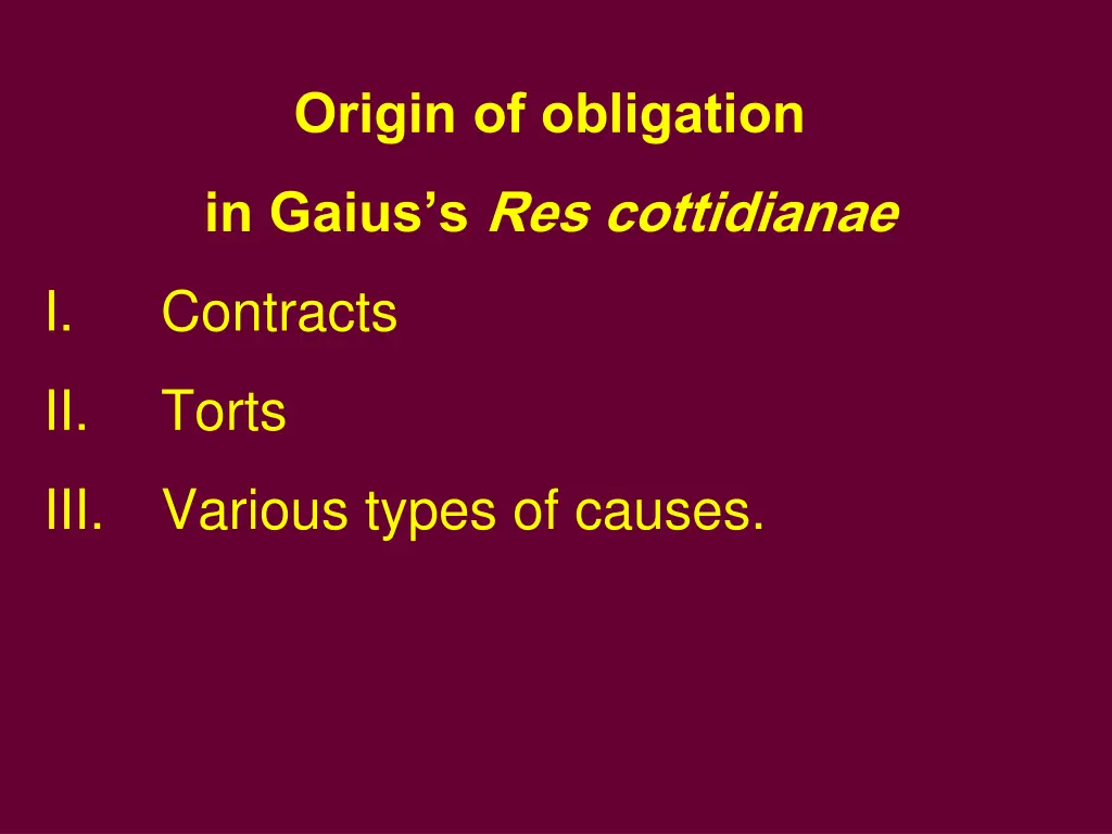 origin of obligation 1