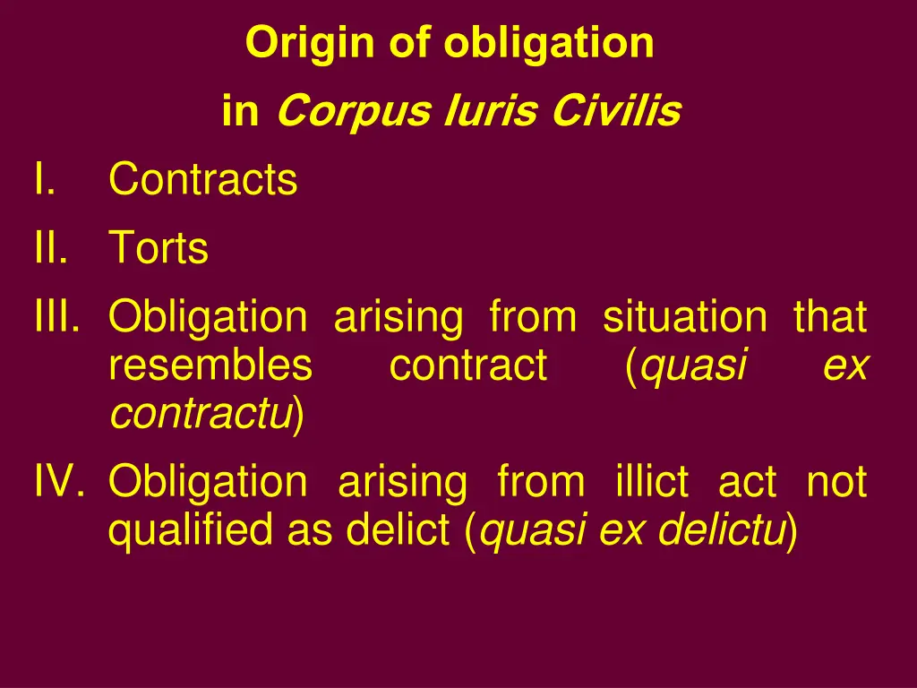 origin of obligation in corpus iuris civilis