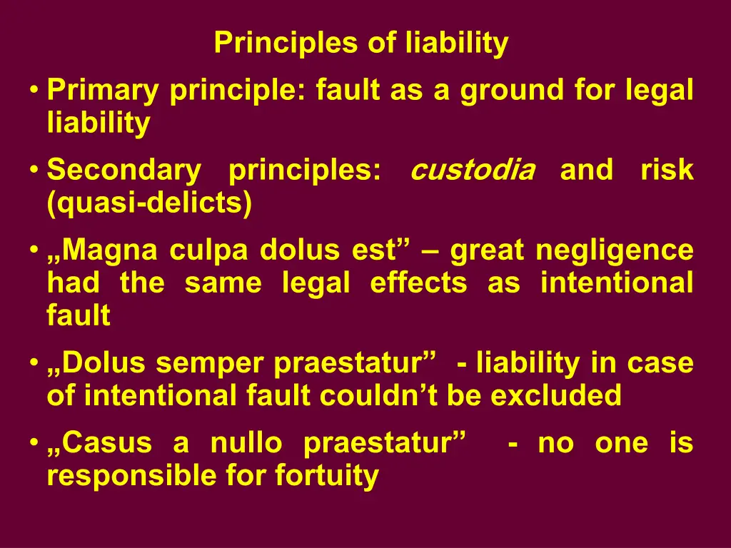 principles of liability