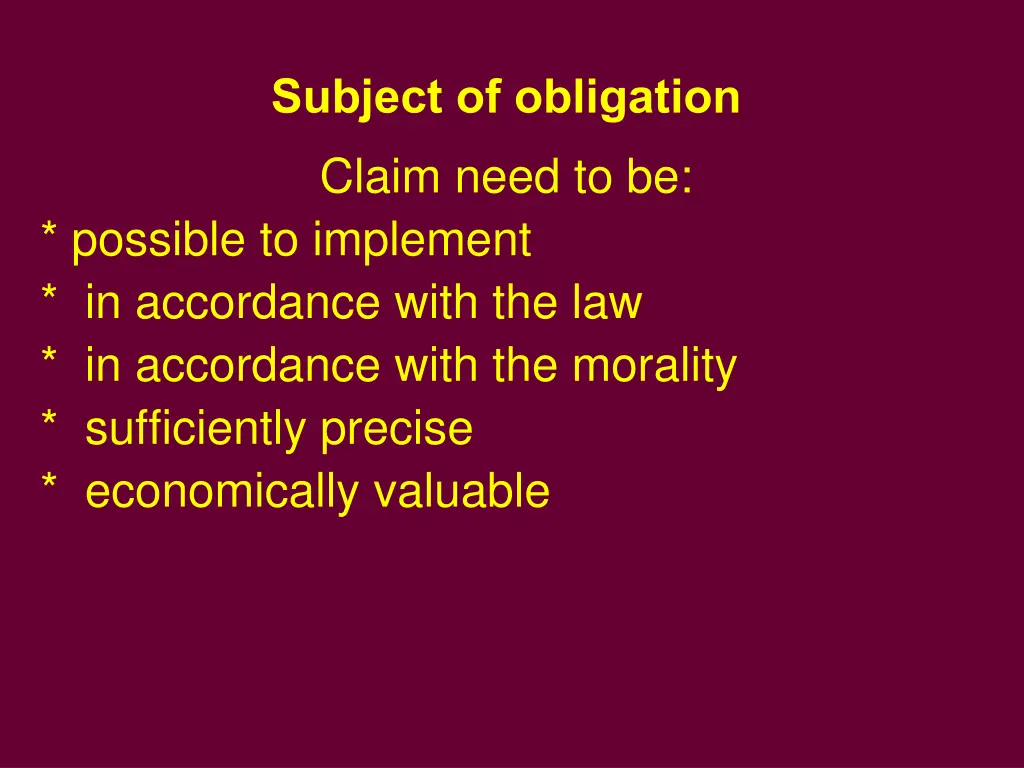 subject of obligation 1