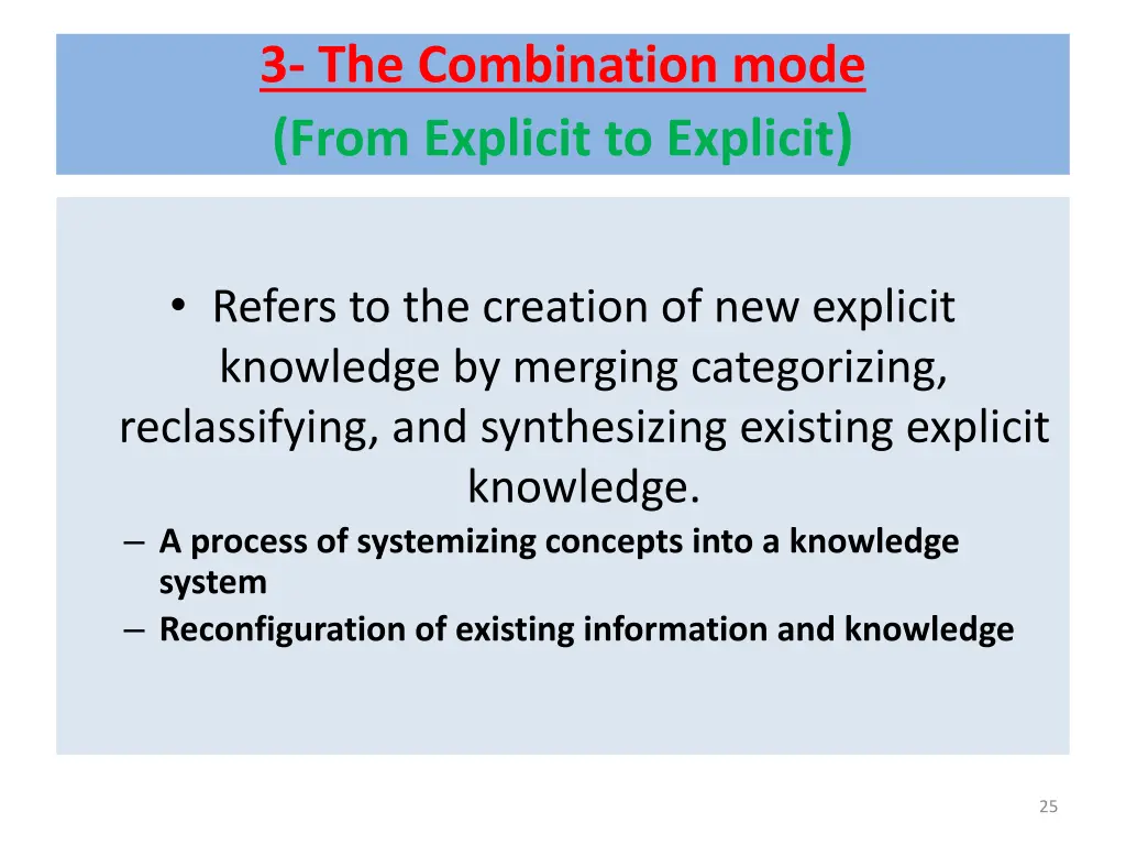 3 the combination mode from explicit to explicit