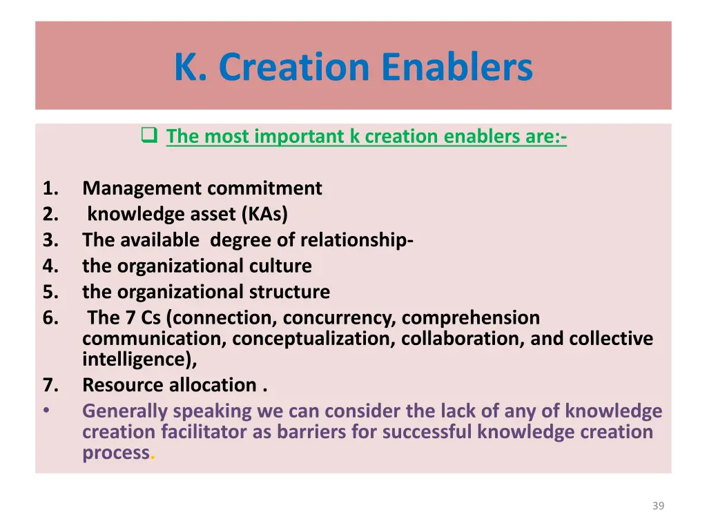 k creation enablers