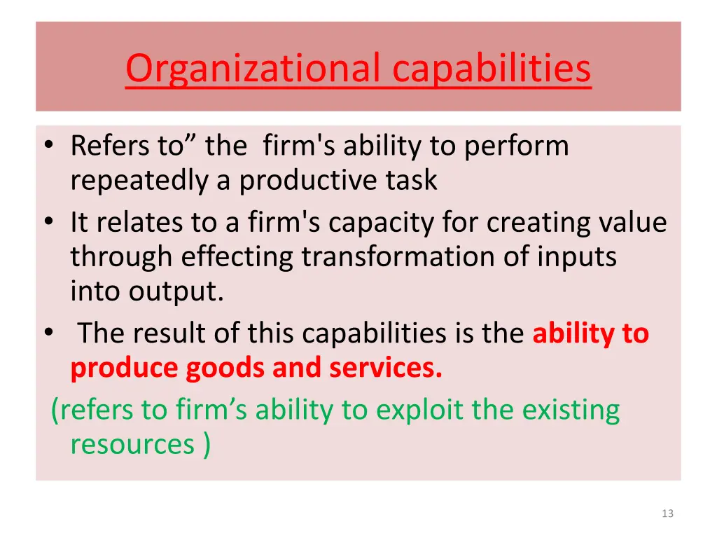 organizational capabilities