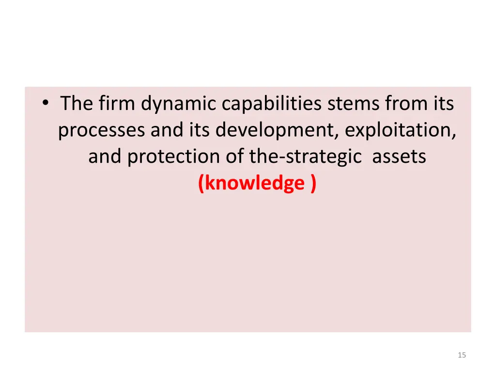 the firm dynamic capabilities stems from