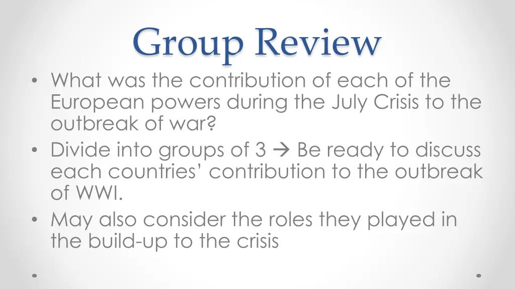 group review what was the contribution of each