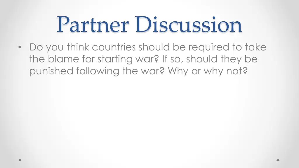 partner discussion do you think countries should