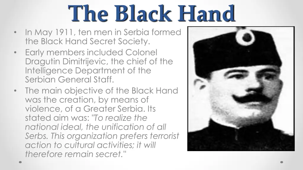 the black hand in may 1911 ten men in serbia