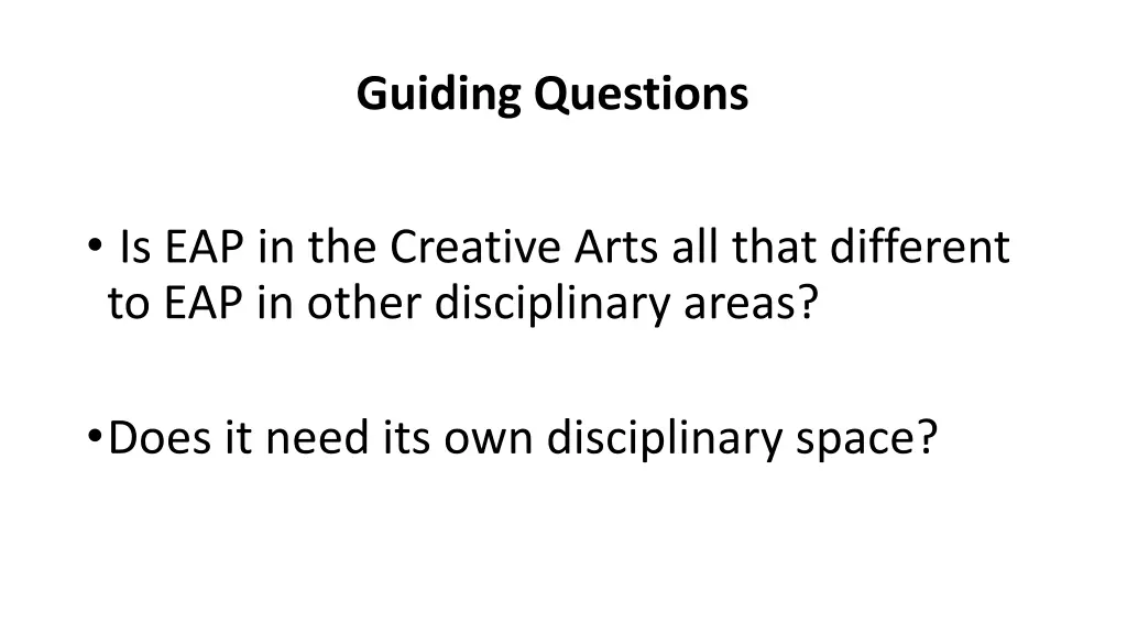 guiding questions