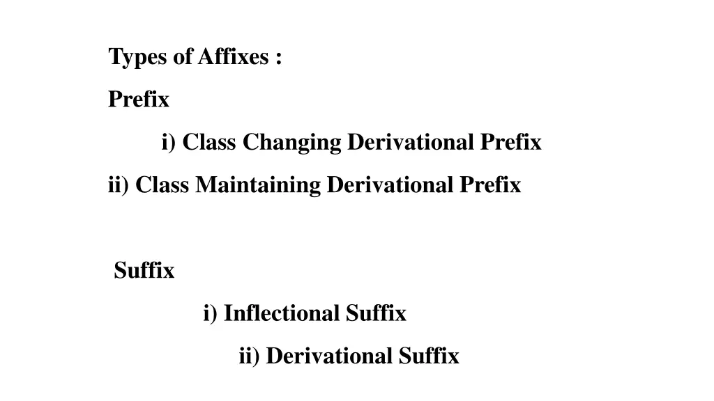 types of affixes