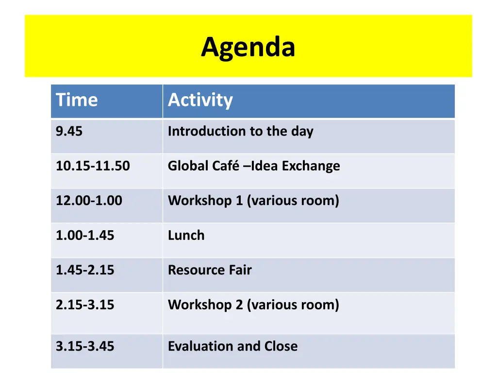 agenda