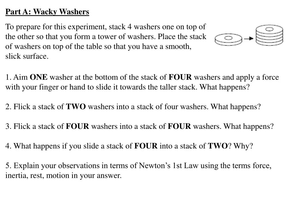 part a wacky washers