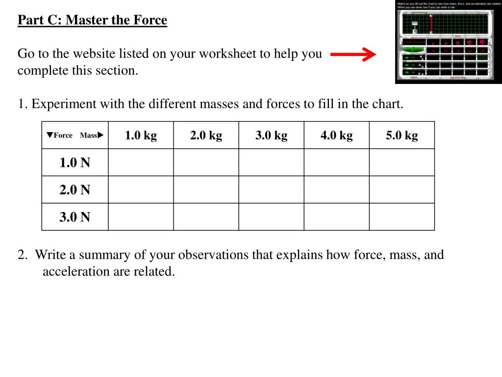 part c master the force