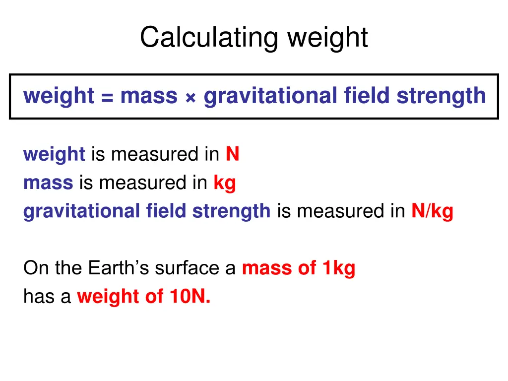 calculating weight