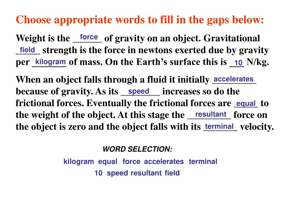 choose appropriate words to fill in the gaps below 3