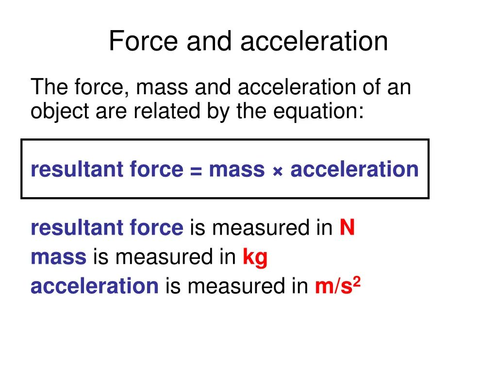 force and acceleration