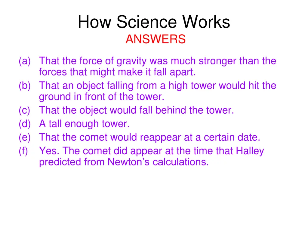 how science works answers