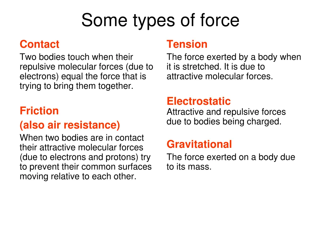 some types of force