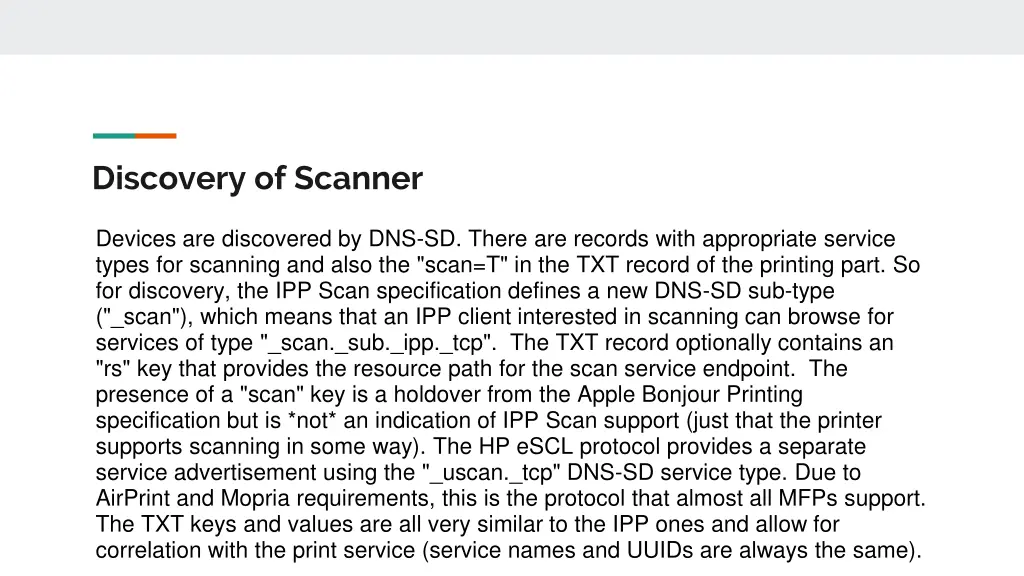 discovery of scanner