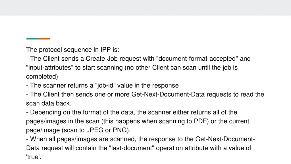 the protocol sequence in ipp is the client sends