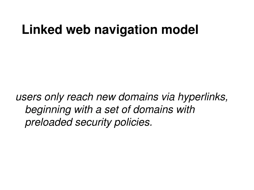 linked web navigation model