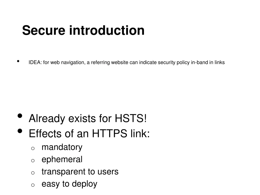 secure introduction