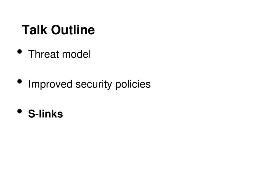 talk outline threat model 2