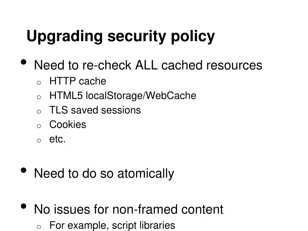 upgrading security policy need to re check