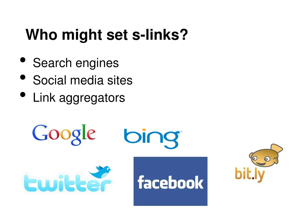 who might set s links search engines social media