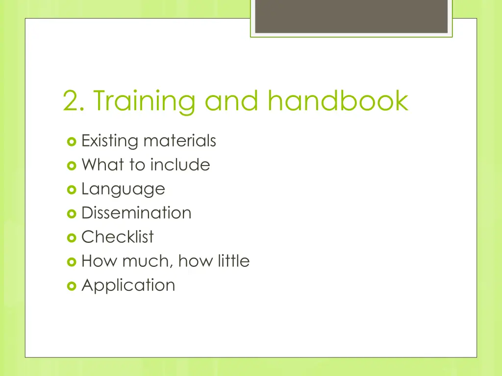 2 training and handbook