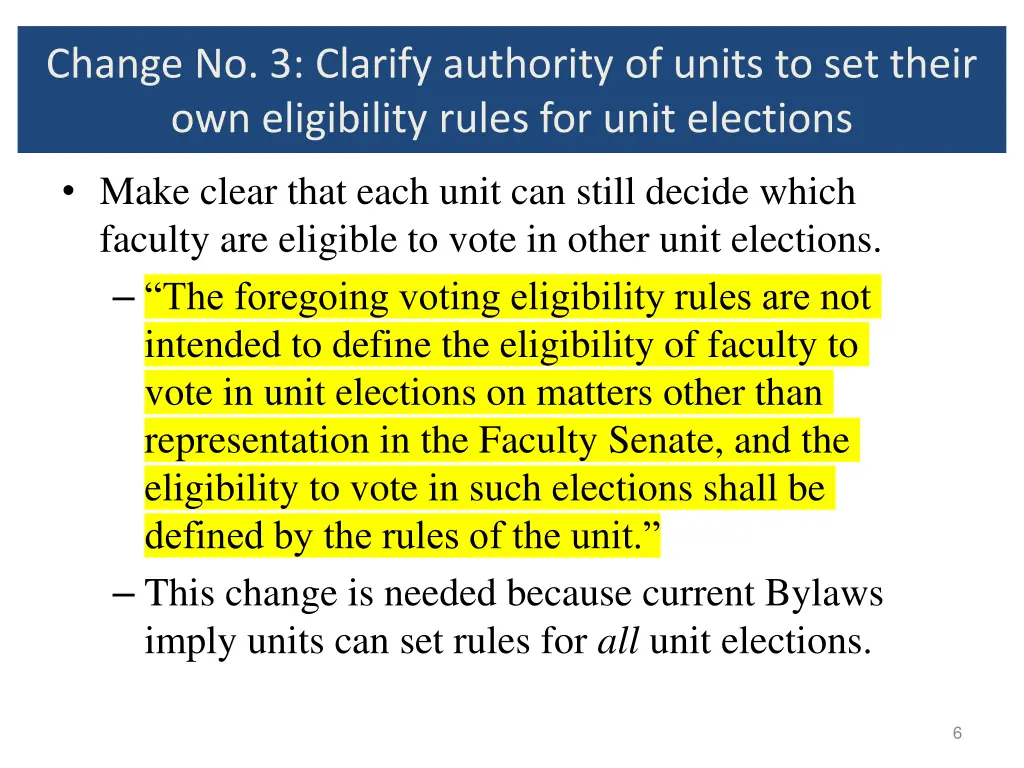 change no 3 clarify authority of units