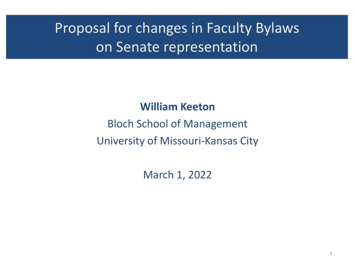 proposal for changes in faculty bylaws on senate