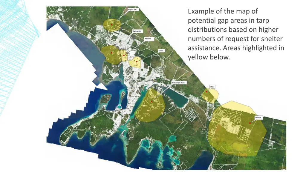 example of the map of potential gap areas in tarp