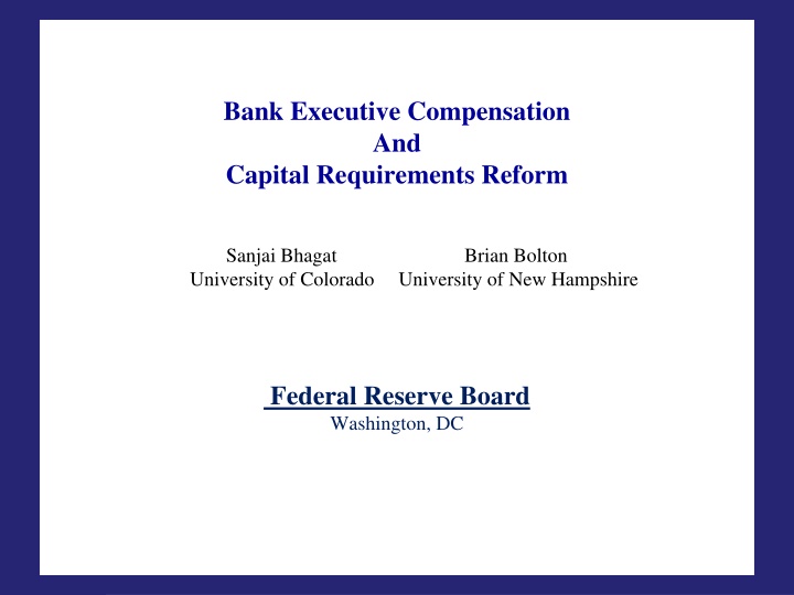 bank executive compensation and capital