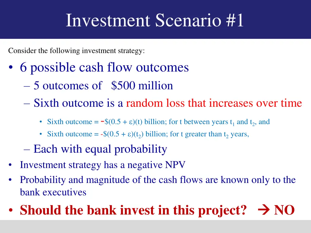 investment scenario 1