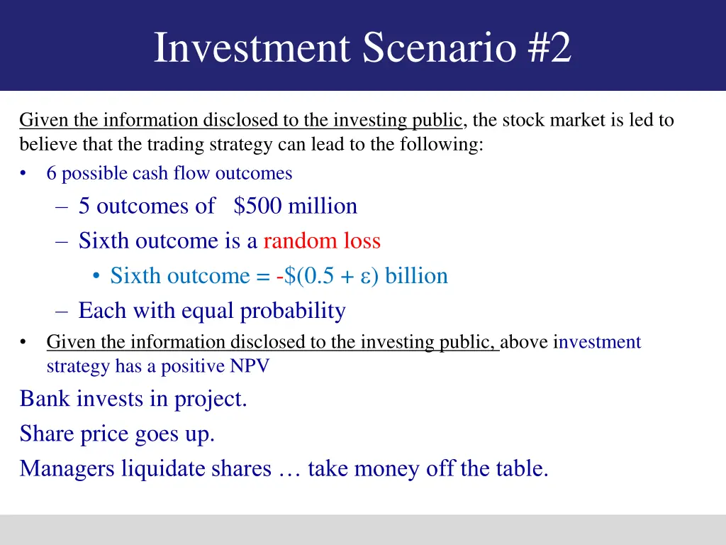 investment scenario 2