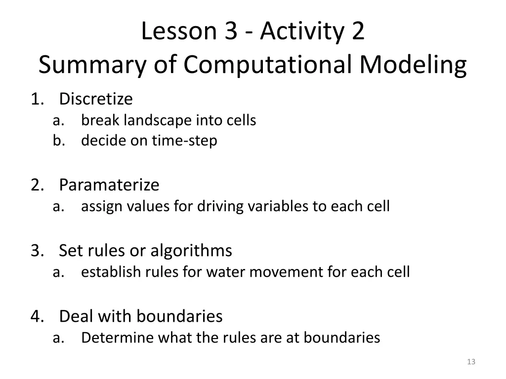 lesson 3 activity 2 summary of computational