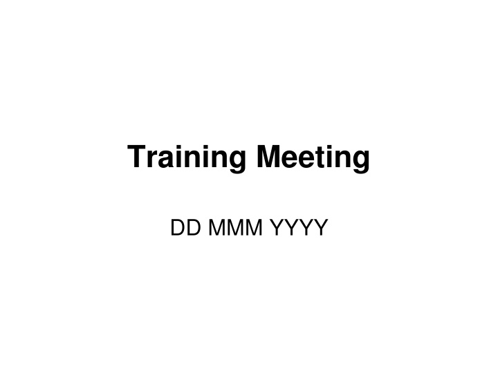 training meeting