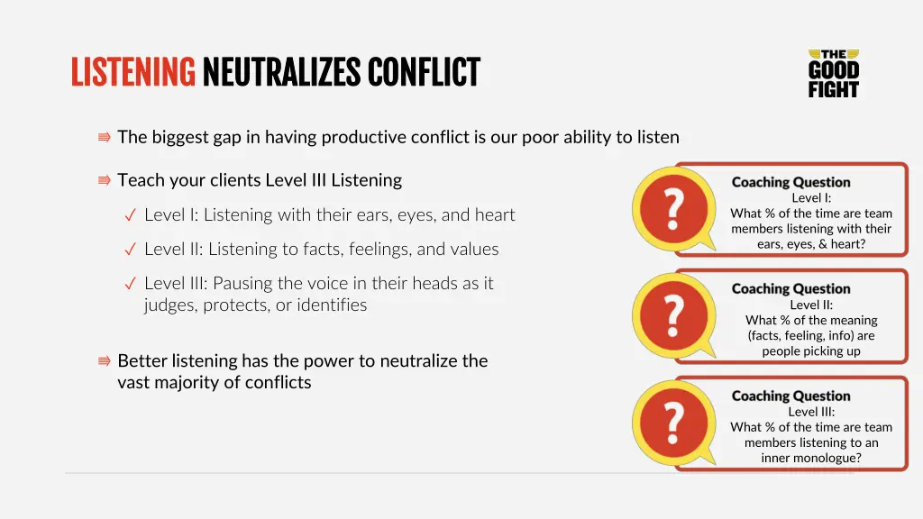 listening listeningneutralizes conflict