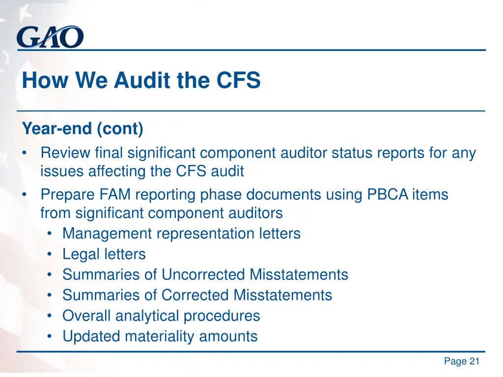 how we audit the cfs 11