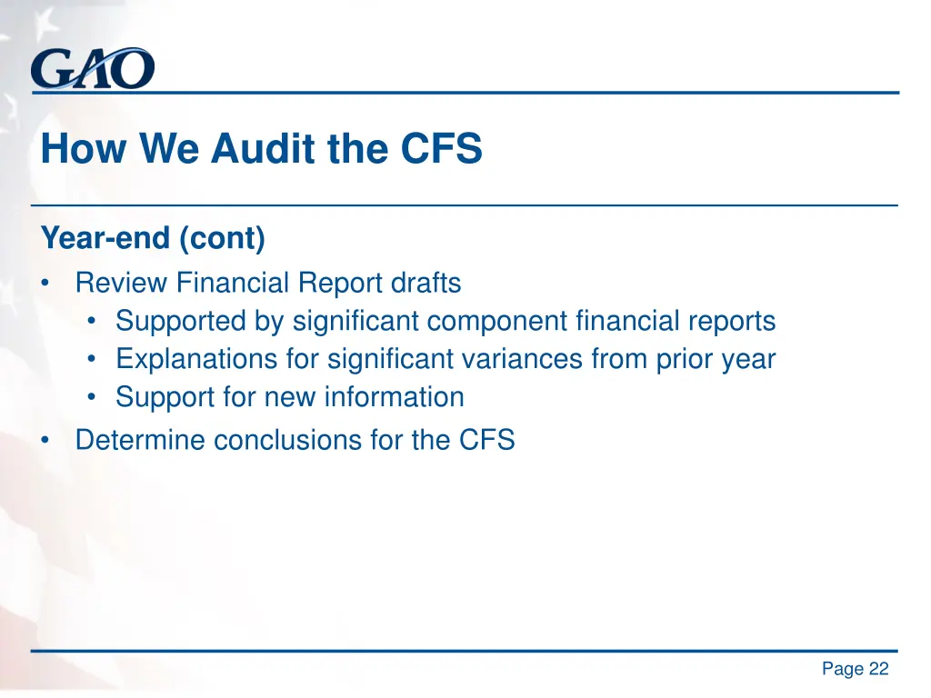 how we audit the cfs 12