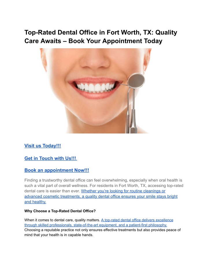 top rated dental office in fort worth tx quality