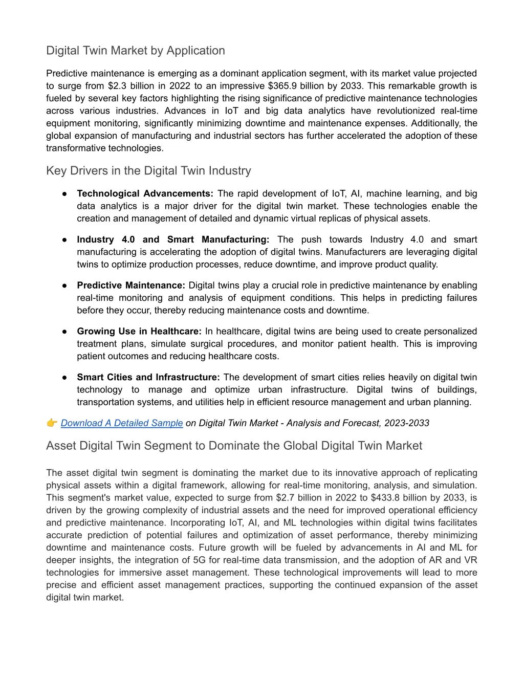 digital twin market by application