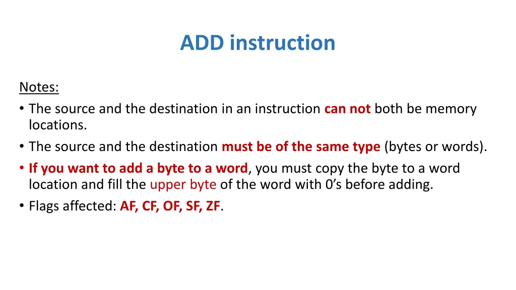 add instruction 1