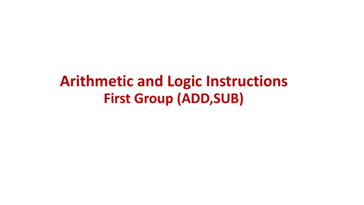 arithmetic and logic instructions first group