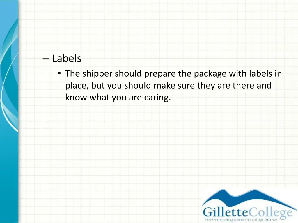 labels the shipper should prepare the package