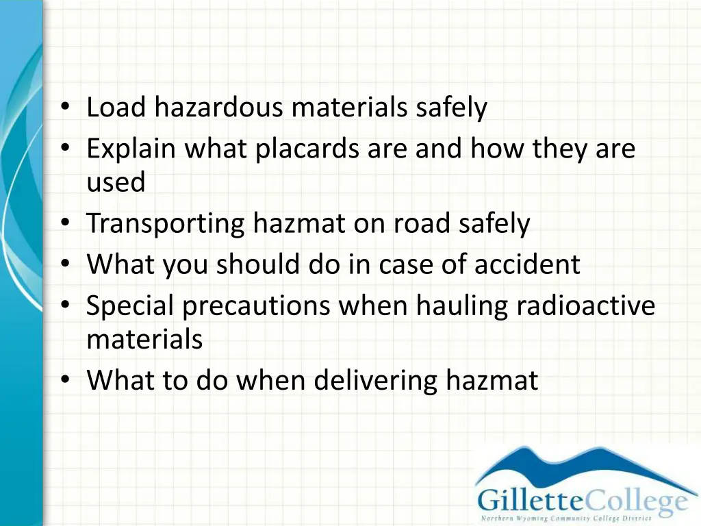 load hazardous materials safely explain what