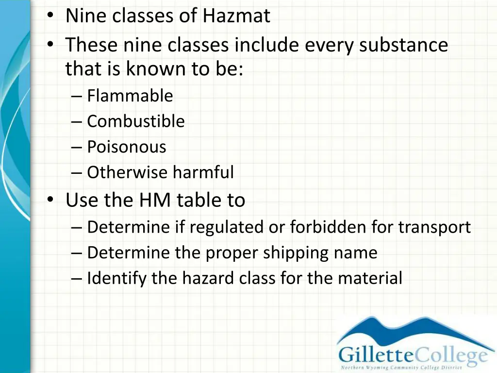 nine classes of hazmat these nine classes include