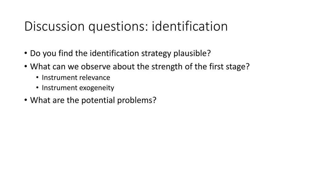 discussion questions identification 1