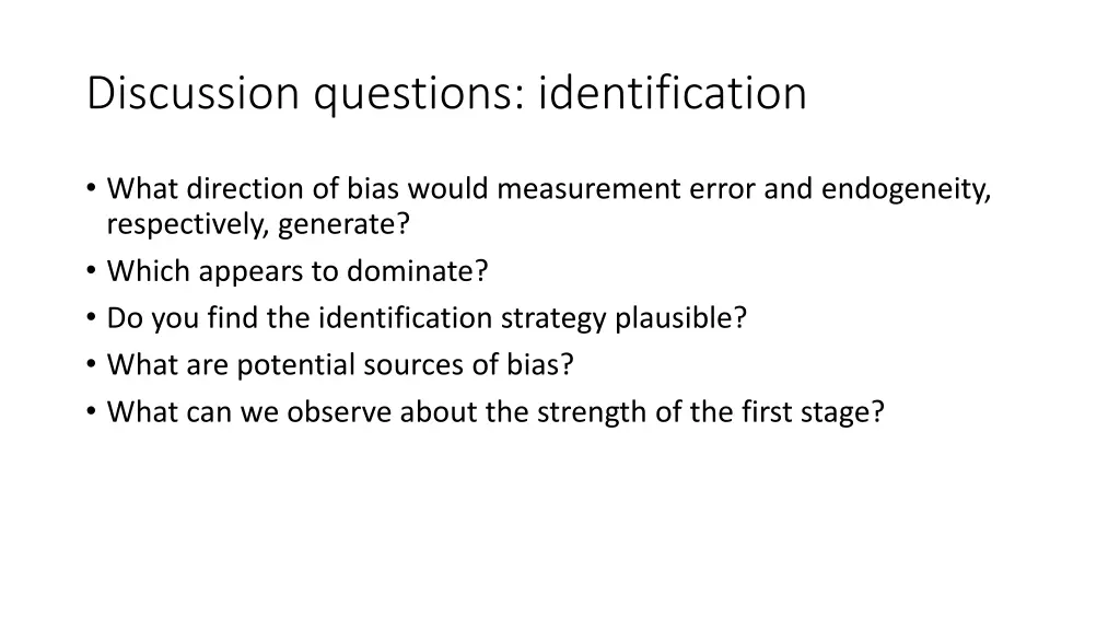 discussion questions identification